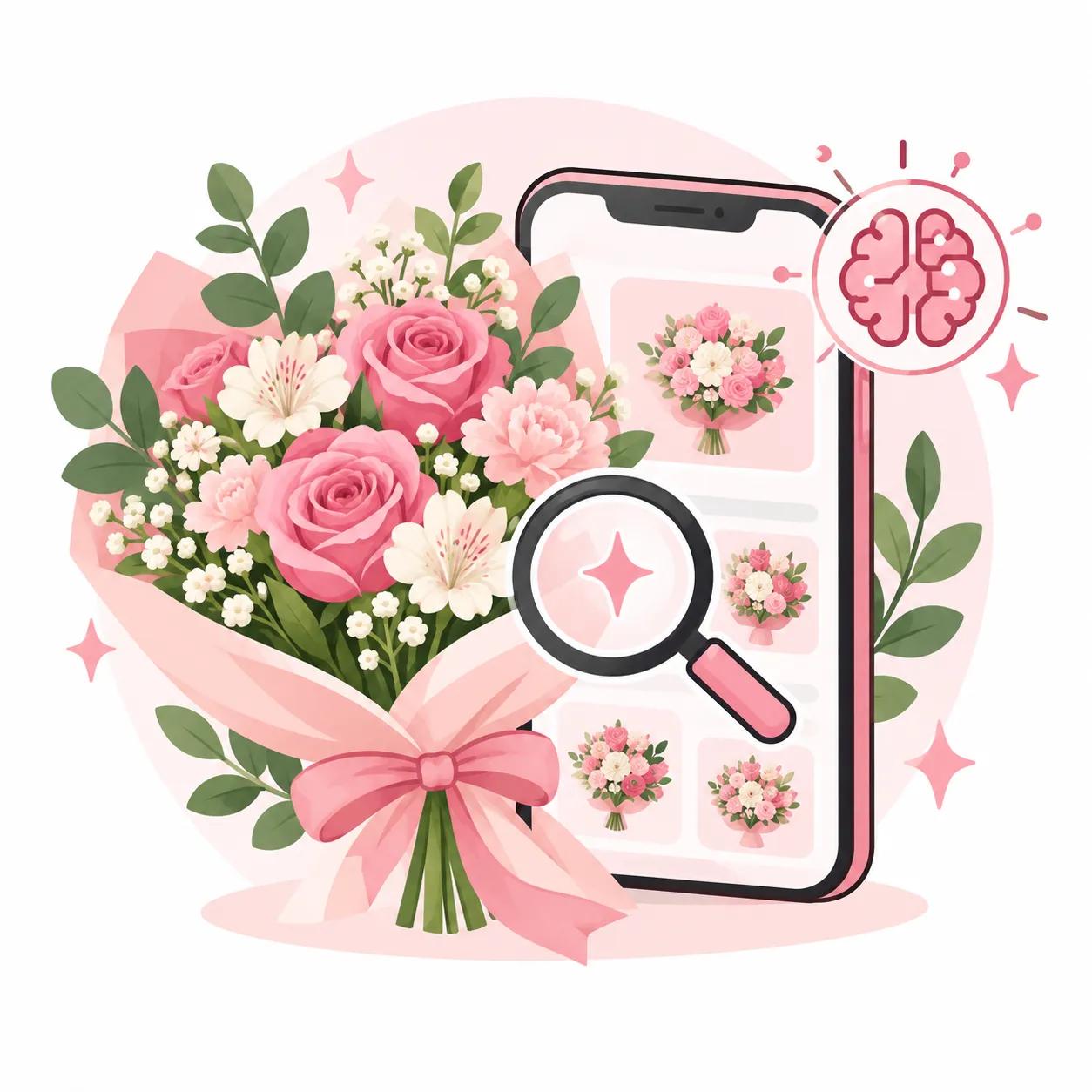 Smart search on DaliFlower:Find the perfect bouquet with an AI search engine