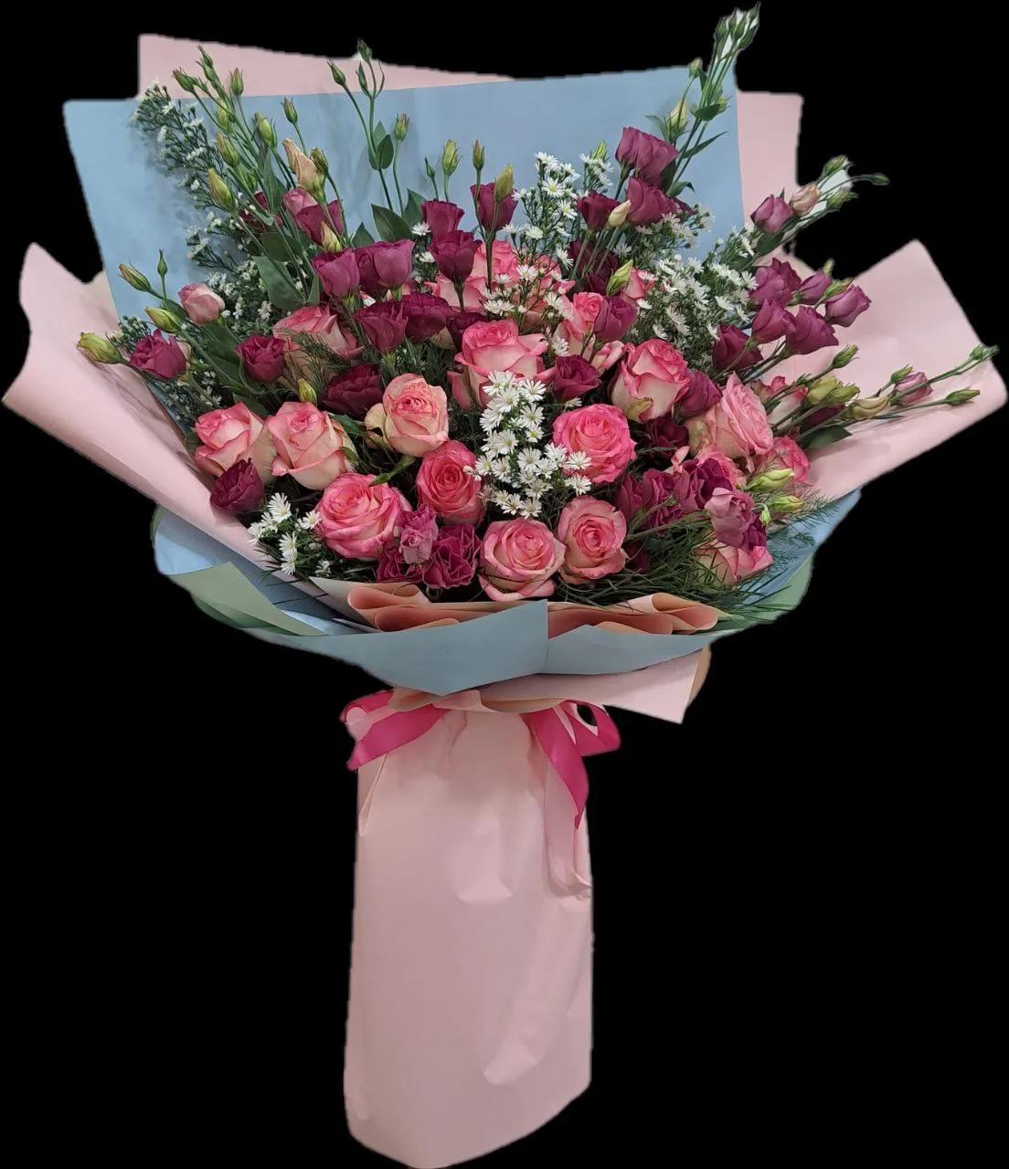 Roses and lisianthus in one bouquet | ծաղիկներ, ծաղկեպսակներ, բույսեր Երևան Roses and lisianthus in one bouquet | ծաղիկներ, ծաղկեպսակներ, բույսեր Երևան